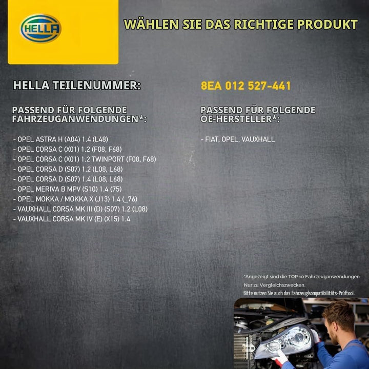 HELLA - Starter/Anlasser - 12V - 1.1kW - für u.a. Opel Corsa C (X01) - 8EA 012 527-441