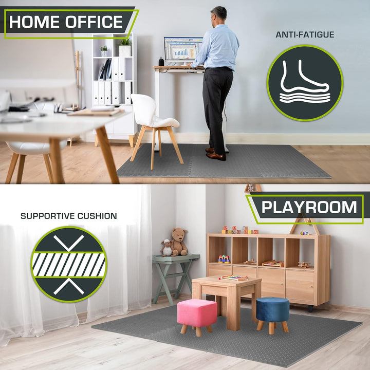 ProsourceFit Puzzlematte 1,2 cm dick – 13,4 m² - 36 Ineinandergreifende EVA Bodenschutzmatten – Bode