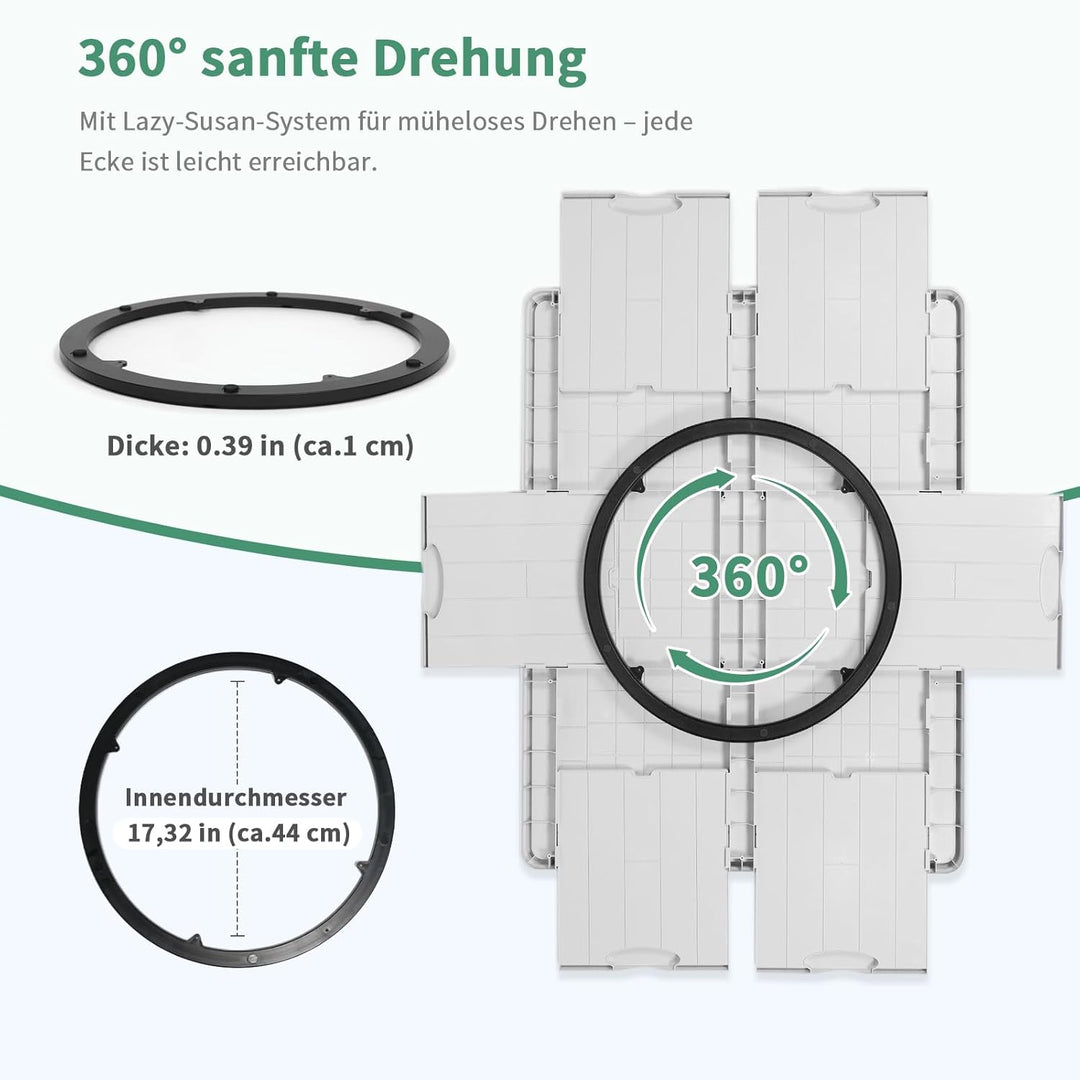 Leichtes 1500-Teile Drehbares Puzzlebrett mit 6 Schubladen & Schutzabdeckung, 360° Lazy-Susan-Design