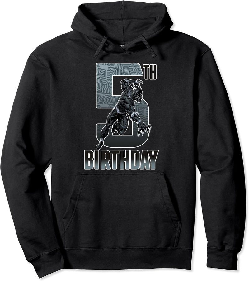 Marvel Black Panther Action Pose 5th Birthday Pullover Hoodie