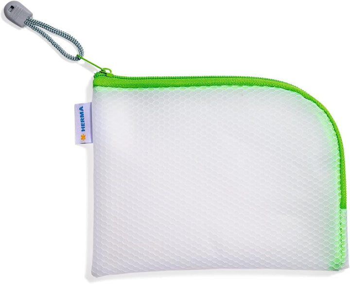 HERMA 20019 Reissverschlusstasche Reiseetui A6 transparent bunt, 10 Stück, kleine verschliessbare Si