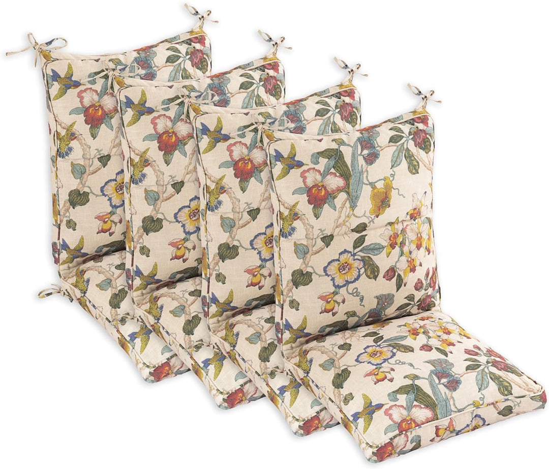 Makimoo Set mit 4 Outdoor Gartenstuhlauflagen, Gartenstuhl Kissen, 110 x 52,5 x 11,5 cm, Sitzkissen
