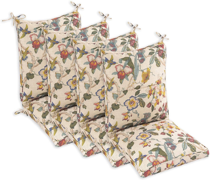 Makimoo Set mit 4 Outdoor Gartenstuhlauflagen, Gartenstuhl Kissen, 110 x 52,5 x 11,5 cm, Sitzkissen