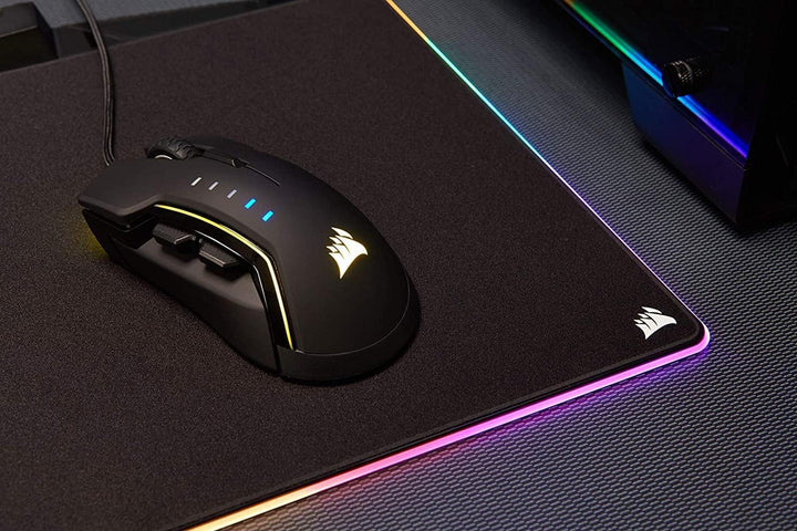 Corsair MM800C Polaris RGB Gaming Mauspad (Medium, RGB 15 Zonen Beleuchtung, Stoffoberfläche) schwar