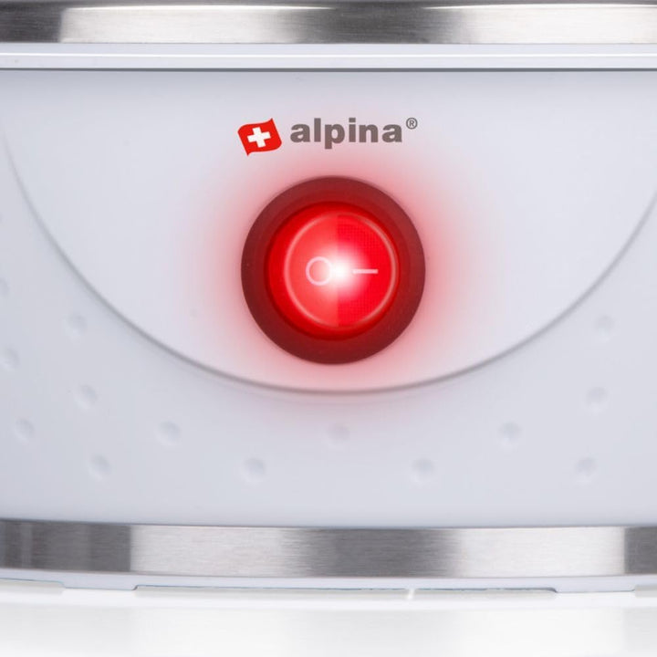 alpina Elektrischer Eierkocher – Eierkocher für 7 Eier – inkl. Messbecher, Eierständer und Eierstech