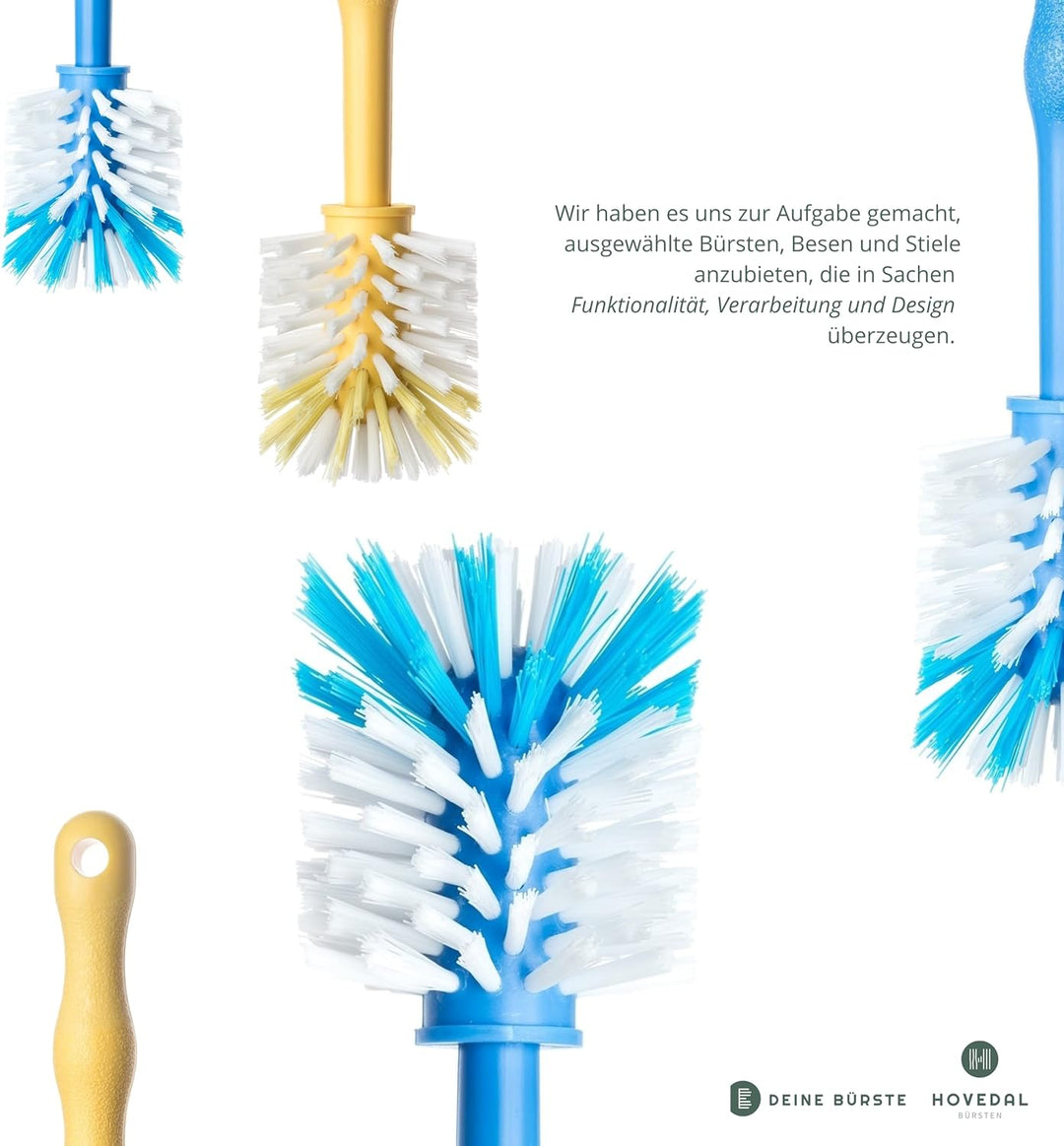 3er Pack Spülbürste für Mixbehälter und Messer, Ideales Zubehör zum Reinigen von Küchenmaschinen, St