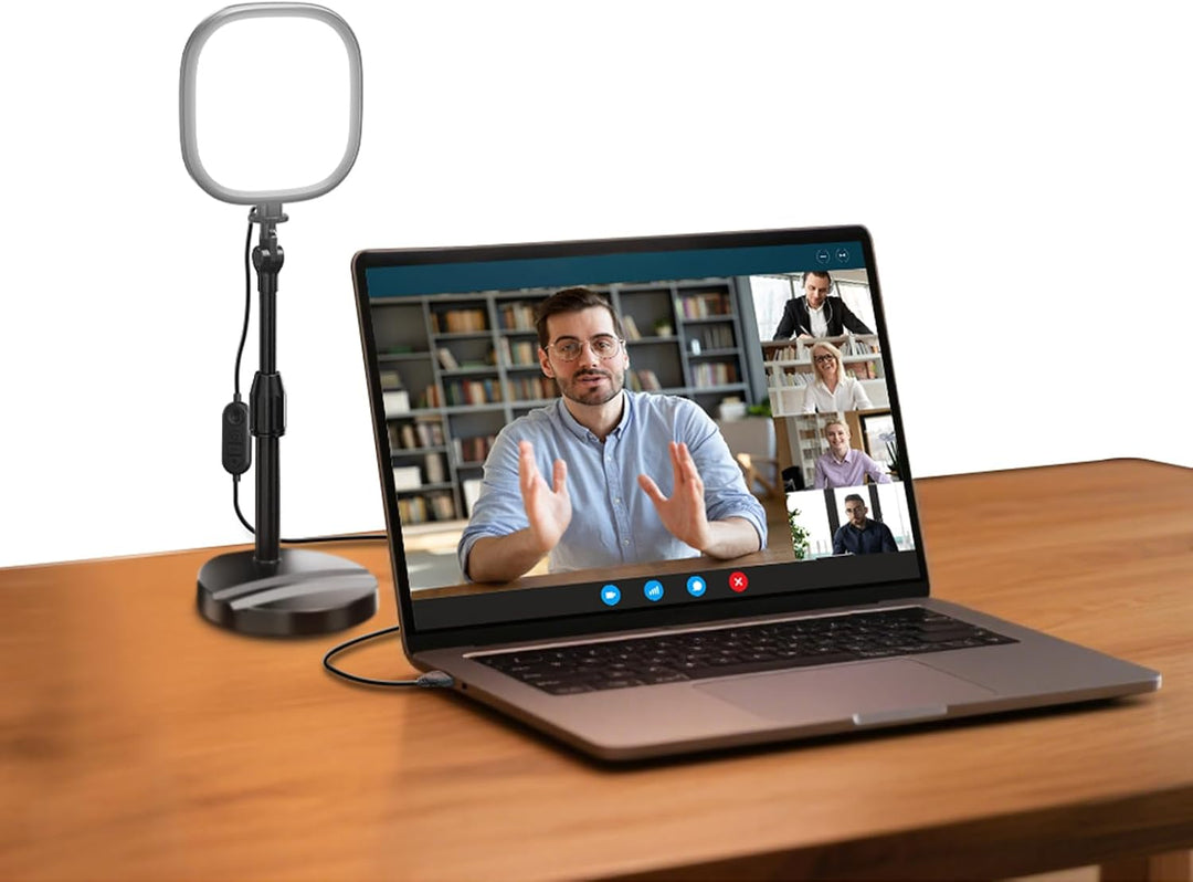 NEEWER Basics 5" Tisch Videolicht für Videoanrufe, CRI95 Vollbild LED Ringlicht mit Ständer, 10W zwe