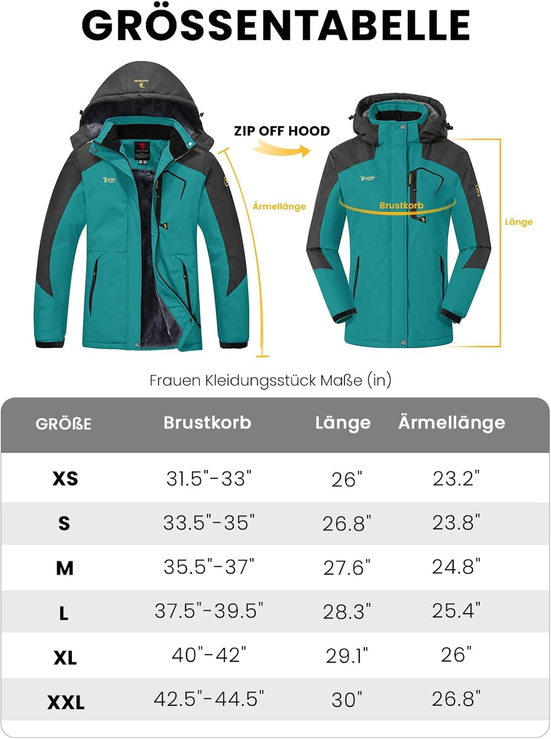 donhobo Damen Jacken Fleecejacke Winterjacke Wasserdicht Atmungsaktiv Verdickt Warm Winddicht Softsh