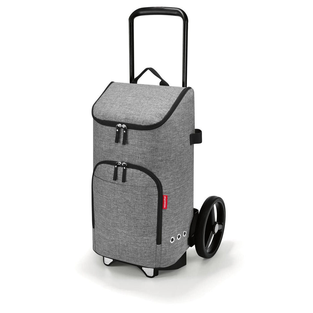 reisenthel citycruiser Set (Rack + Bag) Tasche Twist Silver + Rack Black - Praktische Einkaufstasche
