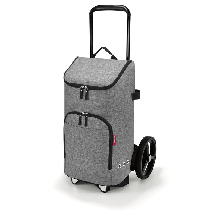reisenthel citycruiser Set (Rack + Bag) Tasche Twist Silver + Rack Black - Praktische Einkaufstasche