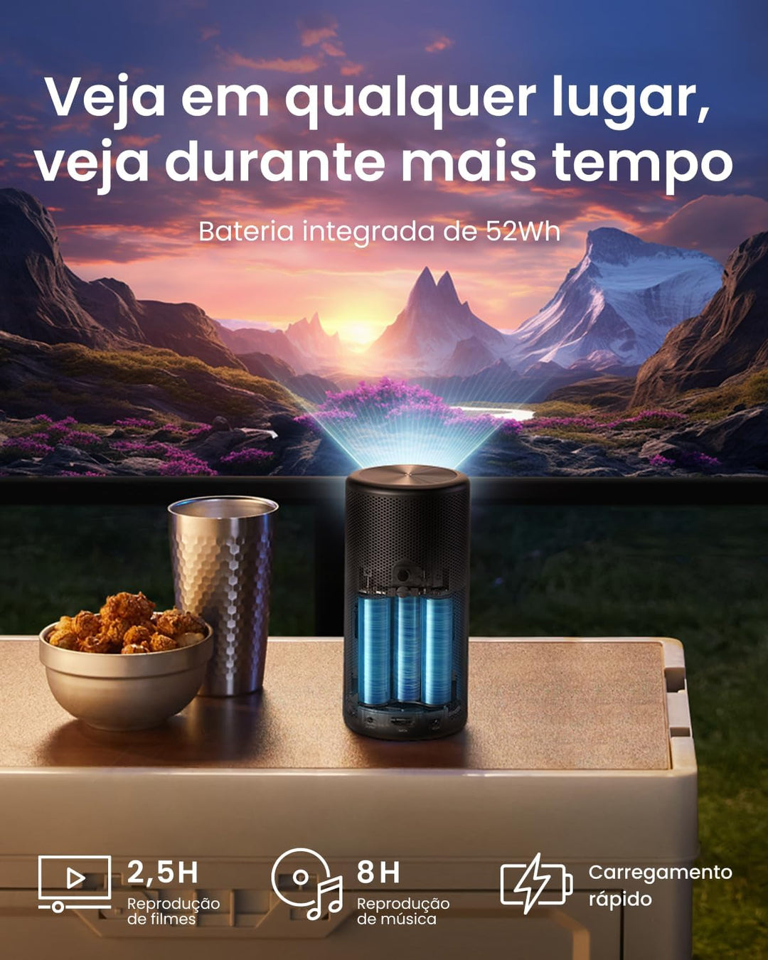Nebula Capsule3 Mini Beamer, Smart Projektor, 1080p, WLAN, 200 ANSI-Lumen, Tragbarer Beamer, mit GTV