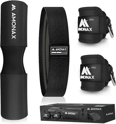 Amonax Langhantel Polster, Hantelstangen Schutz Hip Thrust Und Squat with Booty Resistance Bands, Fu