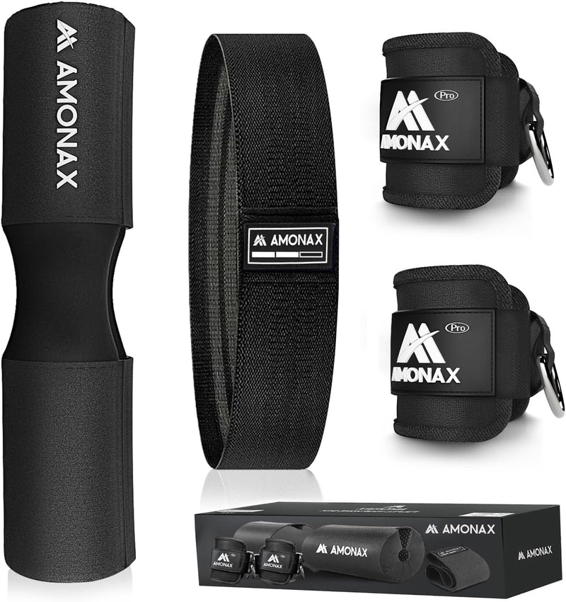 Amonax Langhantel Polster, Hantelstangen Schutz Hip Thrust Und Squat with Booty Resistance Bands, Fu