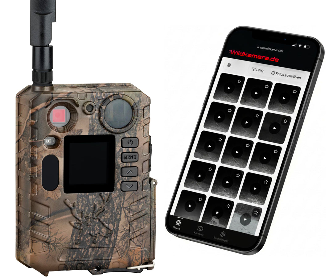 Wildkamera WildStream 4G LTE mit App – 4K Fotofalle mit jeder SIM Karte nutzbar, Live Bilder aufs Ha