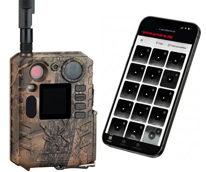 Wildkamera WildStream 4G LTE mit App – 4K Fotofalle mit jeder SIM Karte nutzbar, Live Bilder aufs Ha