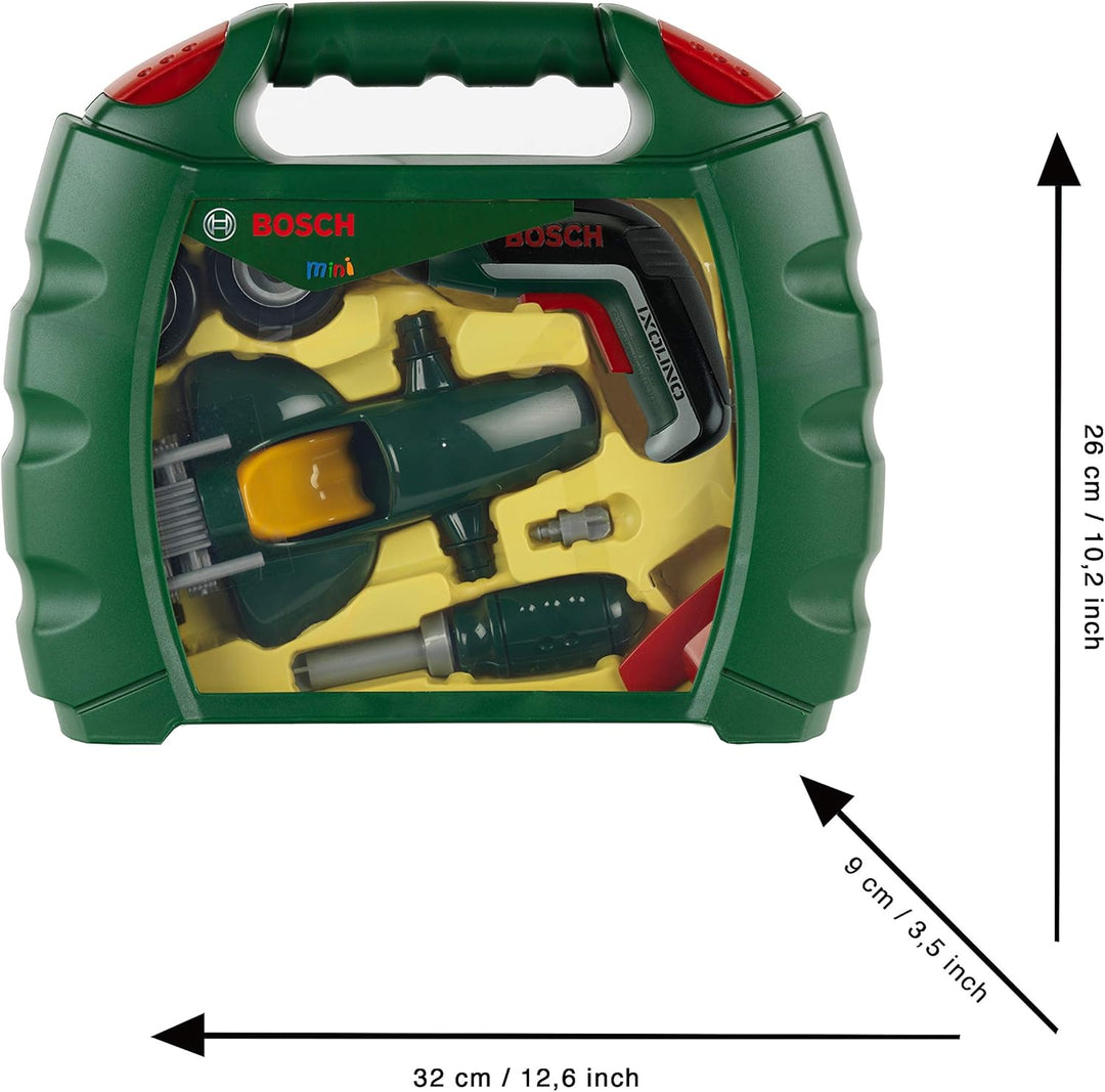 Theo Klein 8395 Werkzeugkoffer-Set Bosch Grand Prix mit Ixolino-Akkuschrauber | Schraubbarer Rennwag