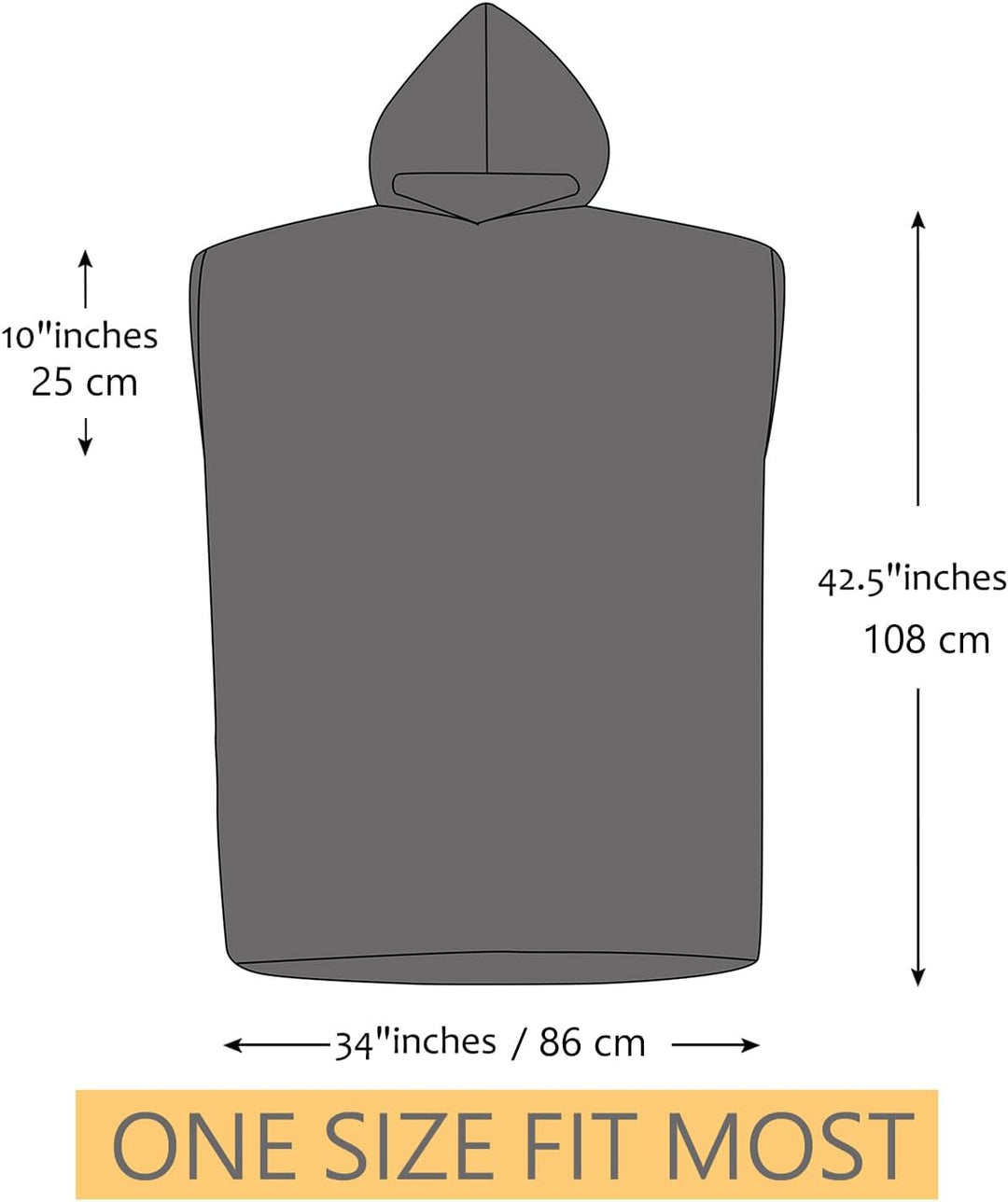 Kato Tirrinia Mikrofaser Frottee Surf Poncho Handtuch Badeponcho Bademäntel Sauna Damen Herren, Gros