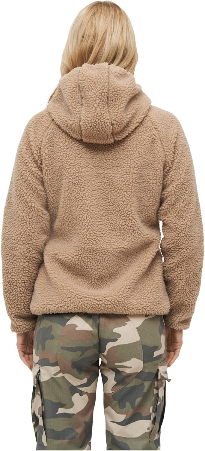 Brandit TEDDYFLEECE JACKE MIT KAPUZE DAMEN WINTERJACKE JAGD OUTDOOR FLEECEJACKE 4XL Coyote, 4XL Coyo