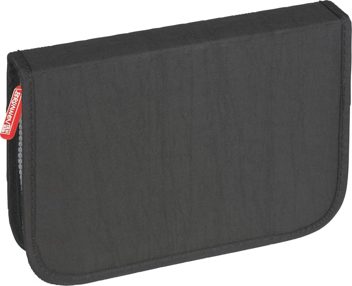 Brunnen 104918690 Schüler-Etui Crinkle (19,5 x 13,5 x 3,5 cm, 2 Klappen, schwarz, befüllt mit 9 dick
