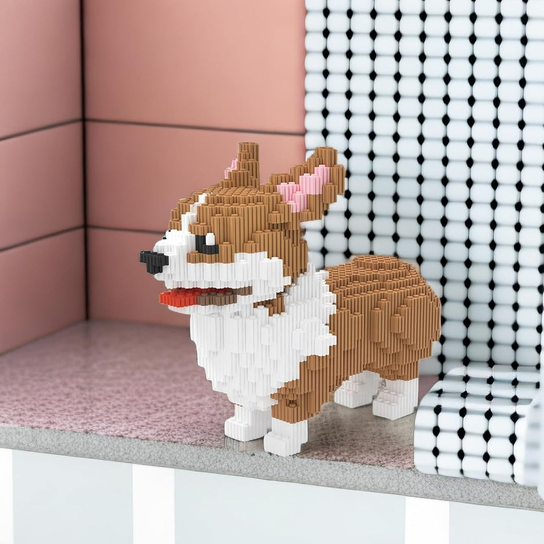 Larcele Corgi Hund Bausteine Spielzeug Bricks Tier Bauen Bauklötze,3274 Stücke KLJM-02 Mehrweg (Gros