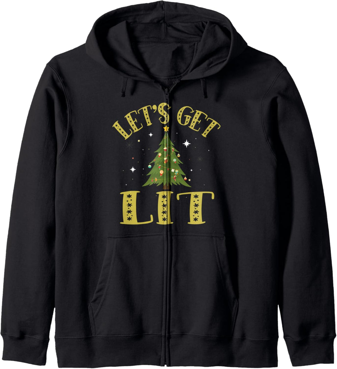 Let's Get Lit Funny Christmas Holiday Drinking Kapuzenjacke