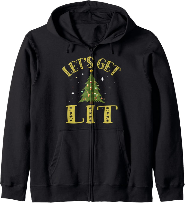 Let's Get Lit Funny Christmas Holiday Drinking Kapuzenjacke