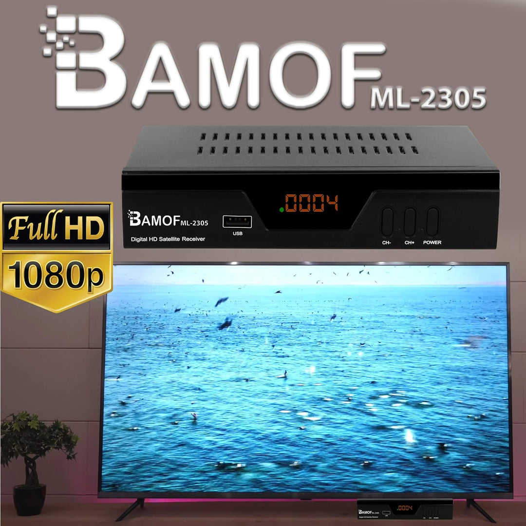 hd-line Bamof 2305 Digital Satelliten Sat Receiver - (HDTV, DVB-S/S2, HDMI, SCART, 2X USB 2.0, Full