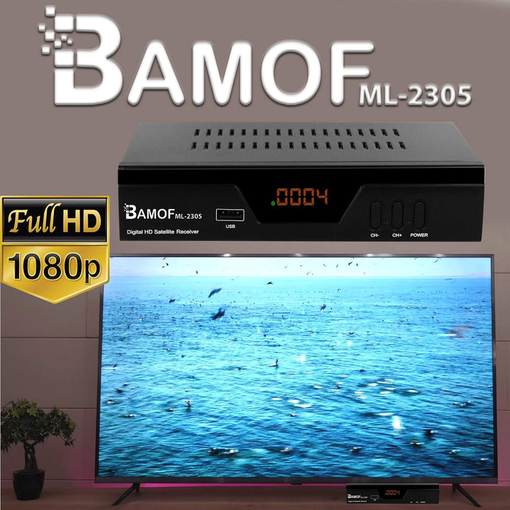 hd-line Bamof 2305 Digital Satelliten Sat Receiver - (HDTV, DVB-S/S2, HDMI, SCART, 2X USB 2.0, Full