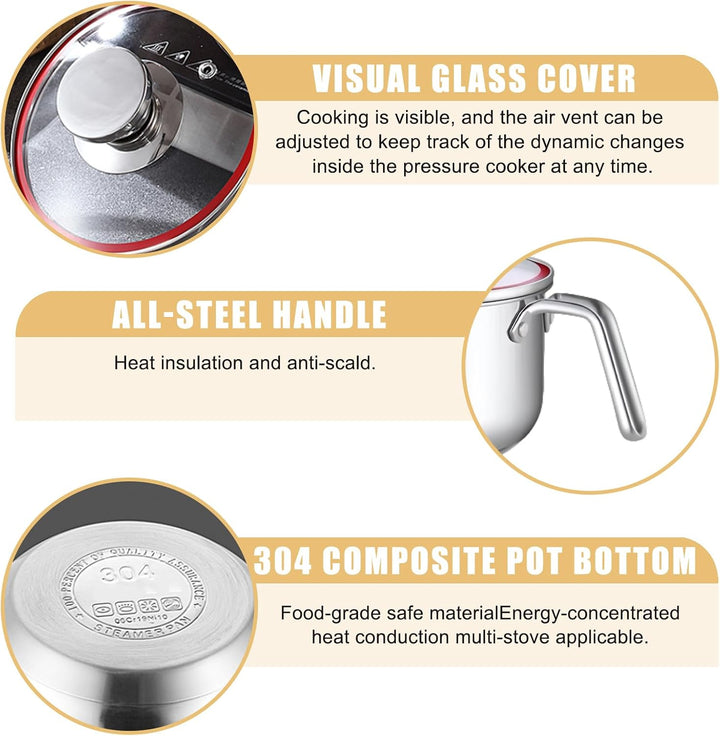 Kochtopf 1,75 L Edelstahl mit Glasdeckel, 16 cm Milchtopf Doppelwandig für Induktion, Simmertopf, Wa