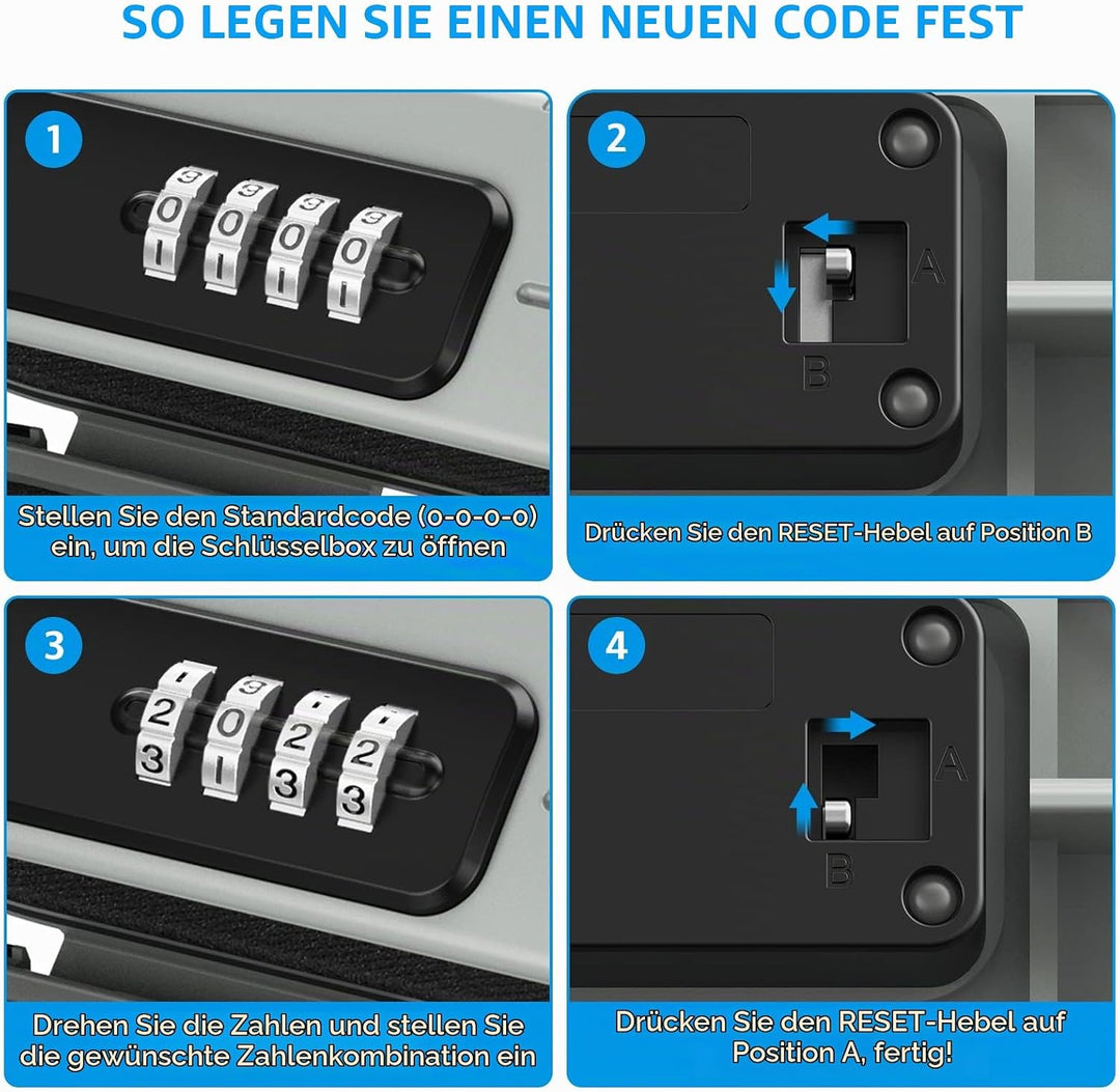Brifit Tresor mit Zahlenschloss, Tragbare Sicherheitsbox Wasserdicht Anti-Diebstahl, Mini Safe Treso