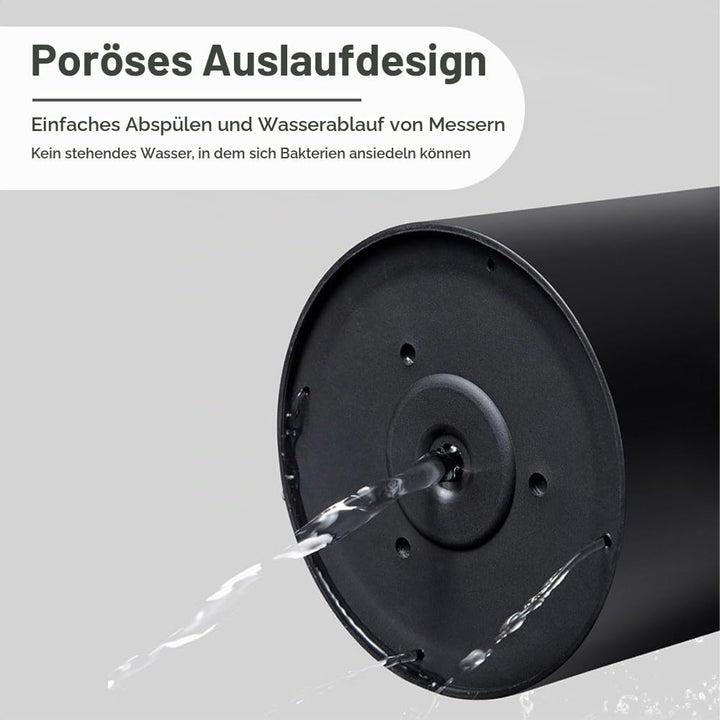 YapitHome Messerblock Schwarz mit Flexiblen Lamellen Messerblock Ohne Messer Messerständer für Messe