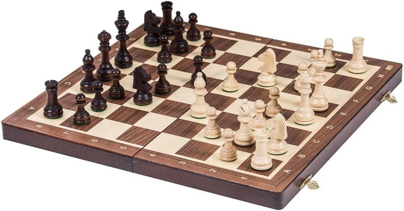 Square - Pro Schach Nr 4 NUSS - Schachspiel aus Holz - Schachbrett & Staunton