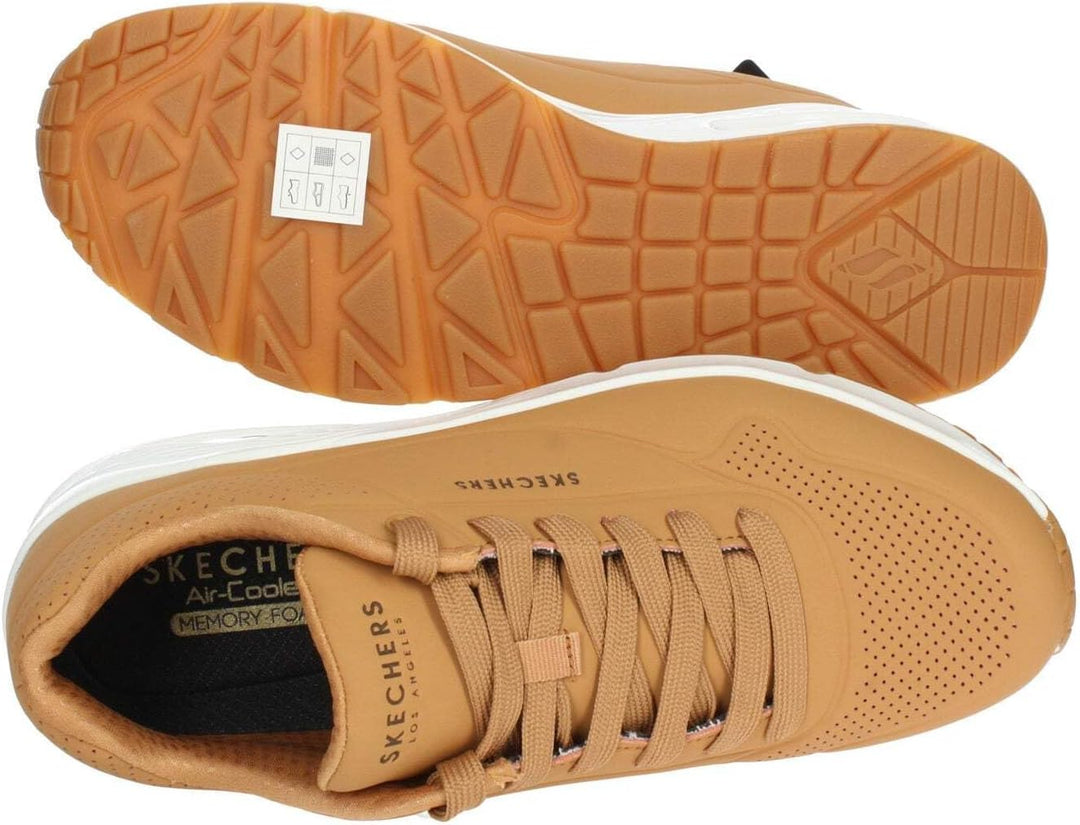 Skechers Herren UNO Stand On AirSneaker 39.5 EU Tan Durabuck Trim, 39.5 EU Tan Durabuck Trim
