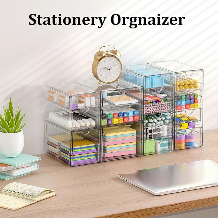 Schreibtisch Organizer with 16 Schubladen: 4er-Set Make up Organizer mit Anti-Rutsch-Pads | Stapelba