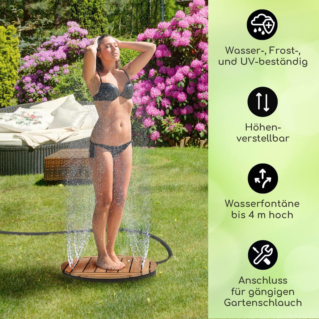 blumfeldt Mobile Gartendusche, Aussendusche für den Garten, Bodendusche mit 4m Wasserstrahlhöhe, Bod