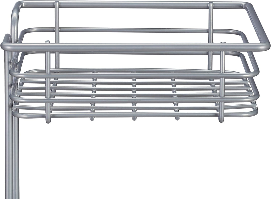 Relaxdays Toilettenpapierhalter stehend, mit Ablage, 3 Rollen Klopapier, modern, Metall, HBT: 57,5x1