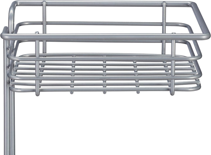 Relaxdays Toilettenpapierhalter stehend, mit Ablage, 3 Rollen Klopapier, modern, Metall, HBT: 57,5x1