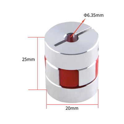 CHANCS D20 L25 Plum Model Motorwellenkupplung Flexibler Kuppler Aluminium Innendurchmesser 6.35mm bi