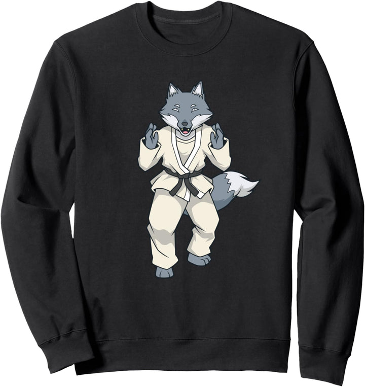 Comic Wolf macht Judo Sweatshirt