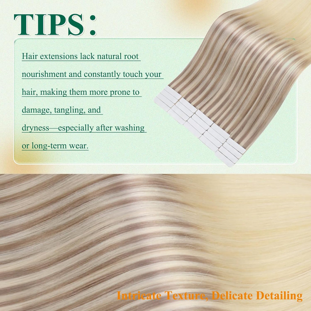 Easyouth Invisible Tape Extensions Echthaar Balayage Echthaar Extensions Tape Aschblond Mischen Sie