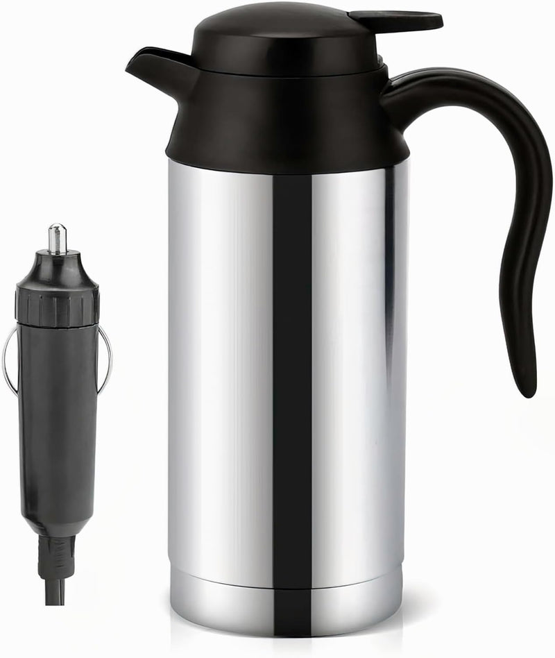 Auto Wasserkocher Edelstahl, 750ml 12V Tragbarer Edelstahl Elektroauto Wasserkocher, Auto Kaffeebech