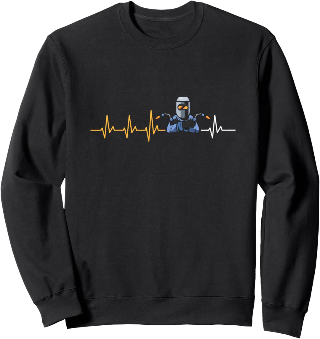 Schweisser Herzschlag Schweissen Schweissbrenner Metallbauer Sweatshirt