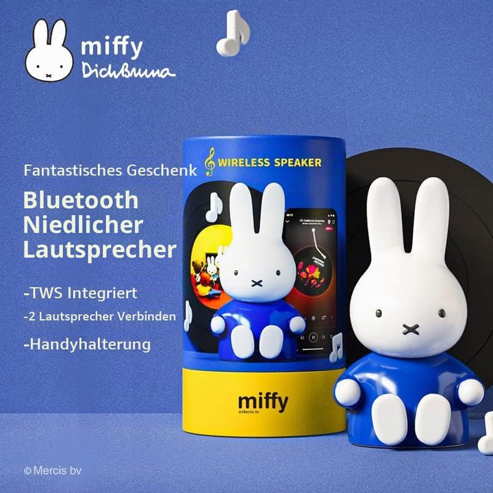 MiPow X Miffy Bluetooth-Lautsprecher, Mini-Bluetooth-Lautsprecher, kabelloser Lautsprecher, tragbare