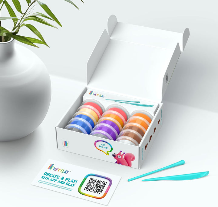 Hey Clay – Bunte lufttrocknende Modelliermasse für Kinder – Waldtiere-Set – Lufttrocknende Ton-Set,