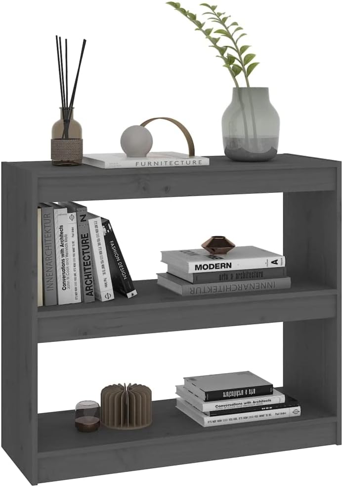 WIFESE Bücherregal Raumteiler 80x30x71,5 cm 2 Fächer Holzregal Standregal Bookshelf Aufbewahrungsreg