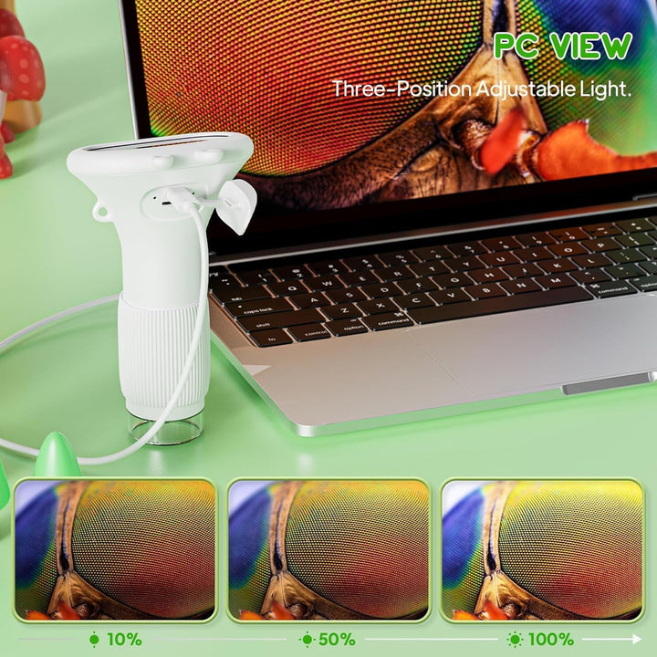 Handy-Mikroskop für Kinder, Ashfly 200X tragbares Taschenmikroskop, 2,0" IPS-Bildschirm USB Microsco