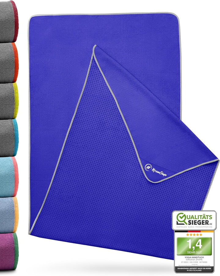 NirvanaShape Yoga Handtuch rutschfest | Hot Yoga Towel mit Antirutsch-Noppen | hygienische Yogatuch-