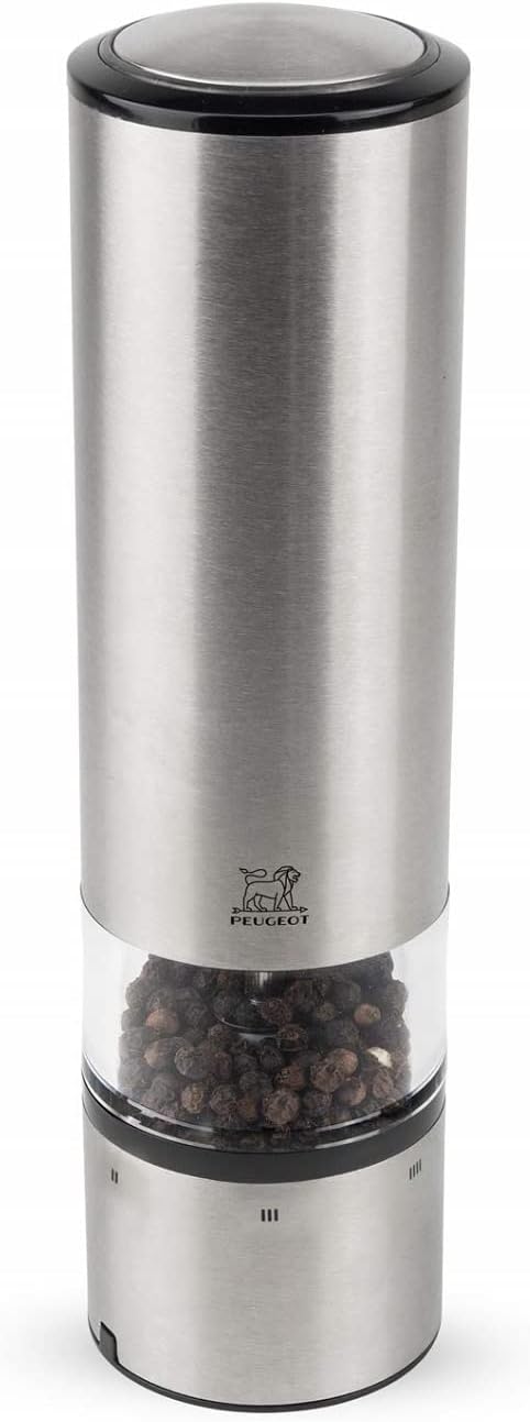 PEUGEOT - Elektrische Pfeffermühle Elis Sense u‘Select 20 cm + Pfefferfläschen mit Einfülltrichter -