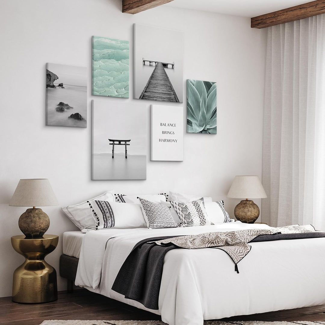 Muralo - Wandbilder Set - Leinwand Bilder Set Aufhängefertig - Bilder für Wohnzimmer Schlafzimmer -
