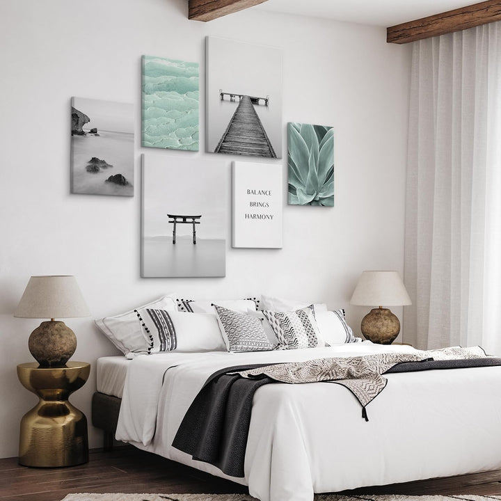Muralo - Wandbilder Set - Leinwand Bilder Set Aufhängefertig - Bilder für Wohnzimmer Schlafzimmer -